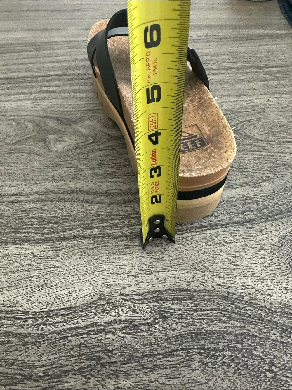 Reef Black‎ Logo Cork Footbed Slide